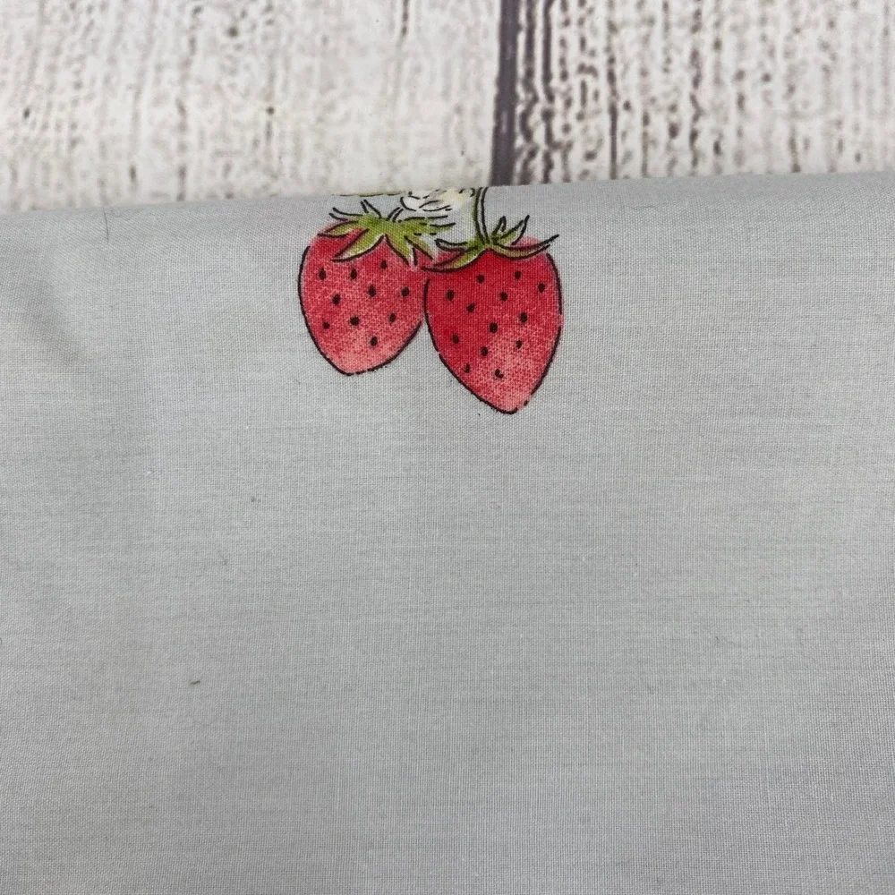 Sophie Allport Flat Sheet and Pillowcase Twin Blue Strawberry Floral 100% Cotton